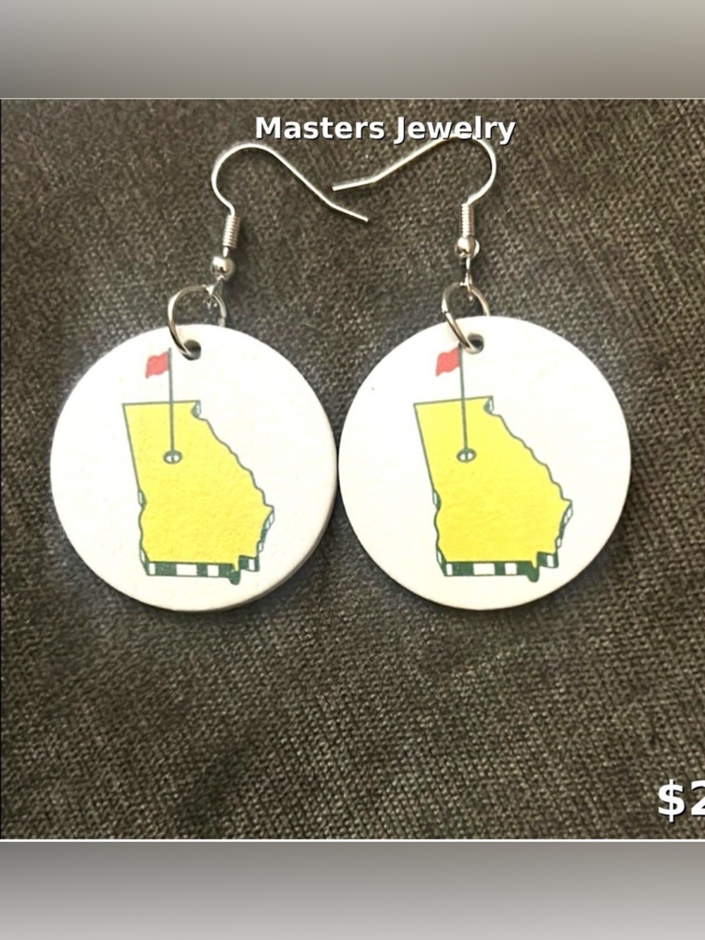 Yellow Georgia Map Earrings
